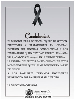 CONDOLENCIAS